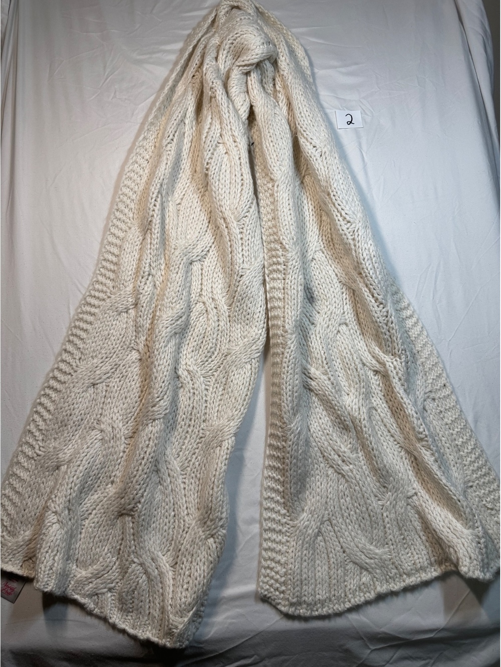 North Pole Trading Co. North Pole Cream Cable Knit Winter Scarf 14x72"